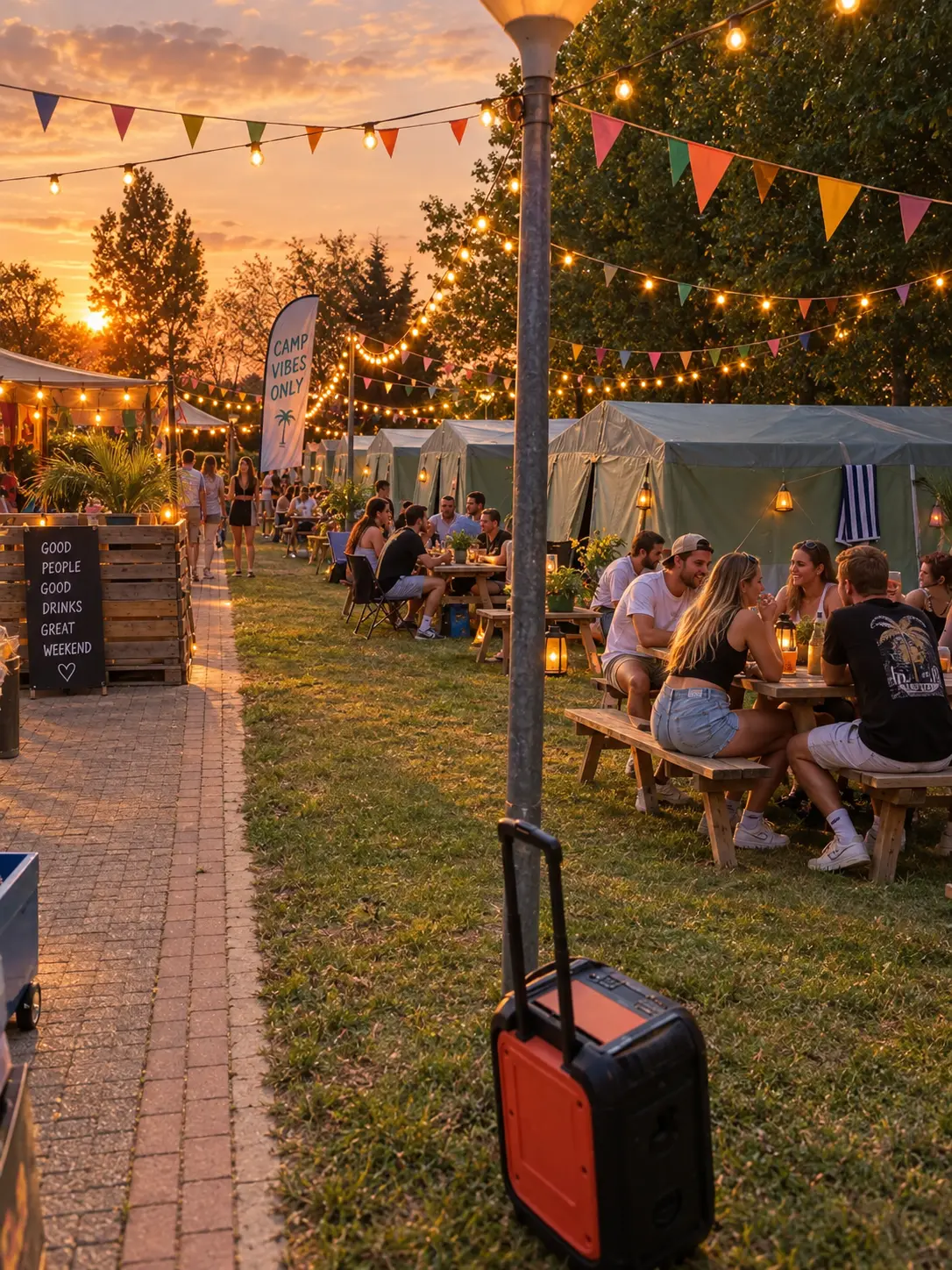 Sfeerimpressie van een kampavond; conceptbeeld
